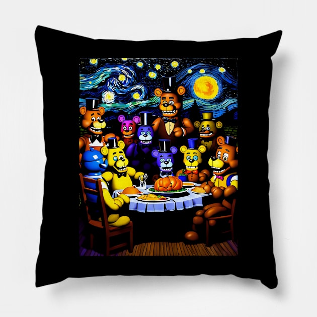 Five nights at Thanksgiving Pillow by Rogue Clone