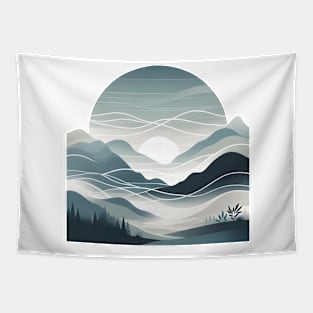 Misty Mountain Sunrise Tapestry