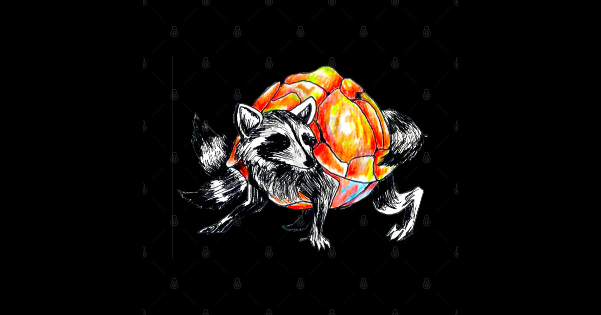 Raccoon Turtle - Cryptid - Sticker | TeePublic