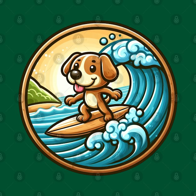 Surfing dog by The Artful Barker