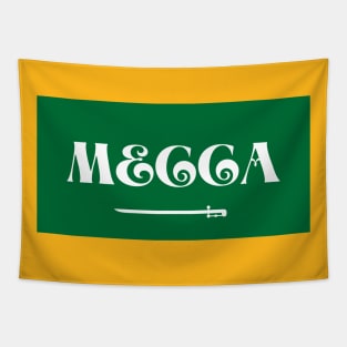 Mecca City in Saudi Arabian Flag Tapestry