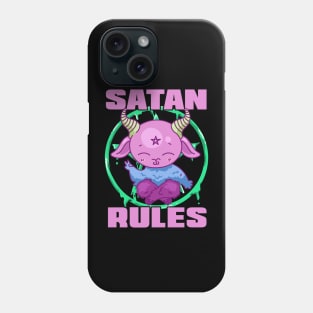 SATAN RULES Funny Sarcastic Satanic Pentagram Pastel Kawaii Goat Devil Phone Case