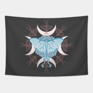 Luna moth crescent moon Tapestry