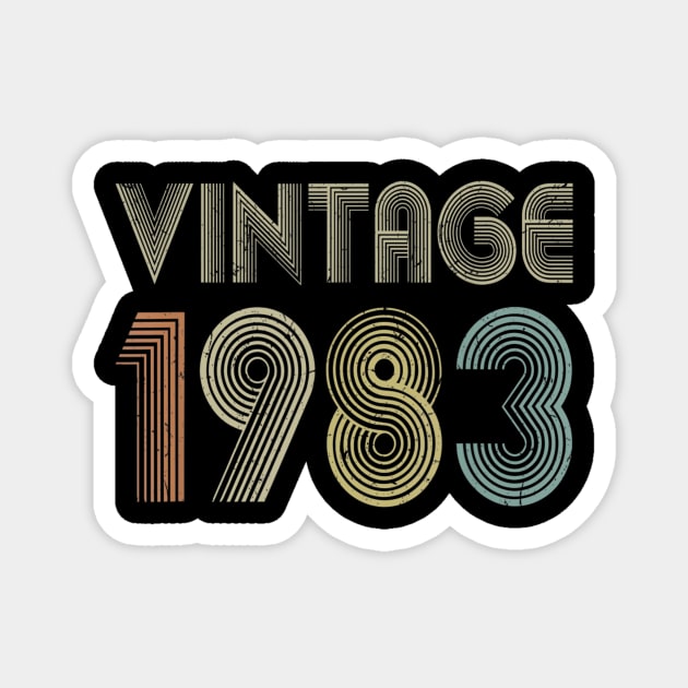 37th Birthday Gift Vintage 1983 Classic Men Women 37 Years Magnet by bummersempre66