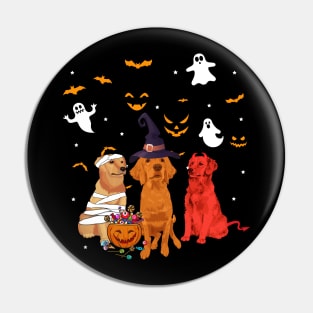 Funny Three Golden Retriever Halloween Gift Shirt Pin