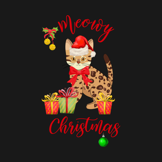 Disover Cat Lover Christmas Gift Cute Meowy Christmas Kitty With Presents - Christmas Cat Gift - T-Shirt