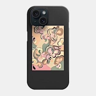 retro 70s pastel art deco velvet print Phone Case