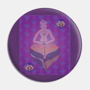 Lotus Lady with Wolf Pin