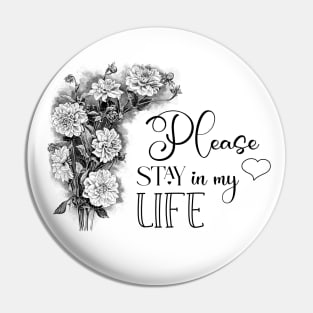 Flowers Bouquet with Love Text Pin