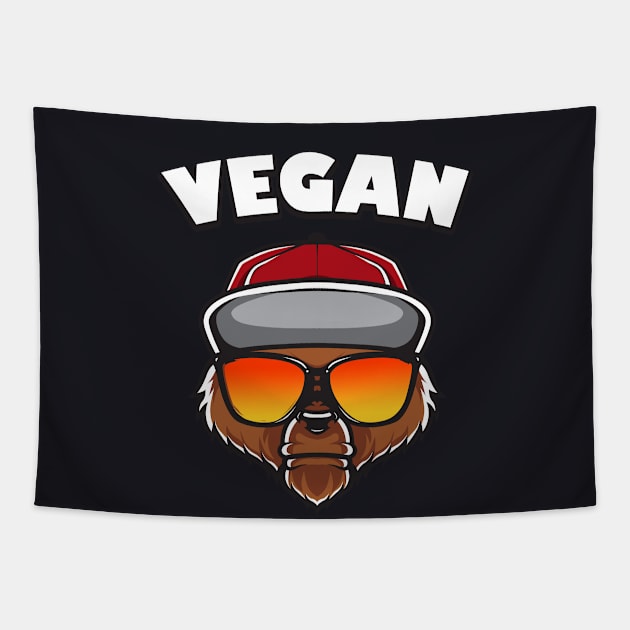 Vegan Hipster Grizzly Bear Tapestry by Foxxy Merch