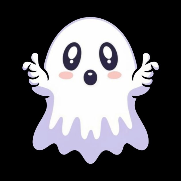 Cute Ghost with thumbs up by Word and Saying