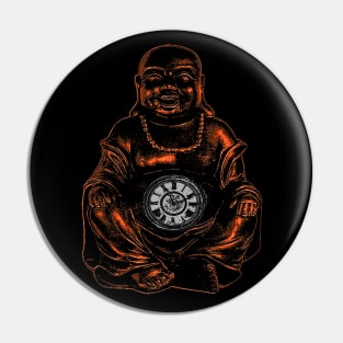 Belly Clock Buddha Pin