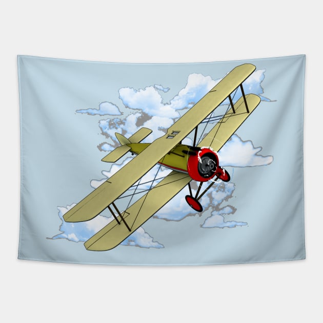 Classic Aviation Biplane Tapestry by macdonaldcreativestudios