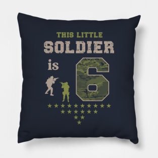 Kids 6 Year Old Soldier Birthday Gift Military T Shirt Pillow