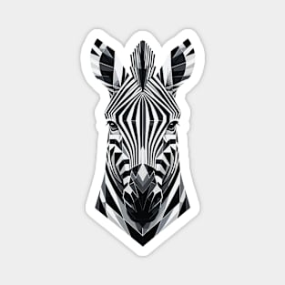 Abstract Geometric Zebra - Monochrome Design Magnet