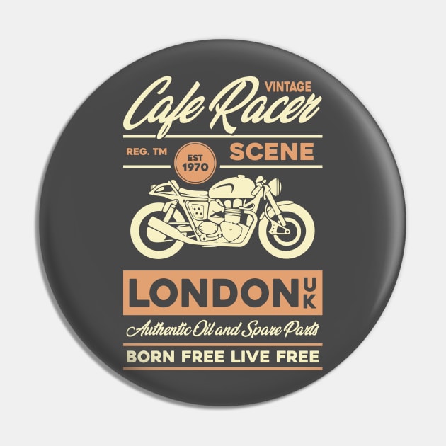 Cafe Racer Vintage Retro Motorbike Pin by DavidSpeedDesign