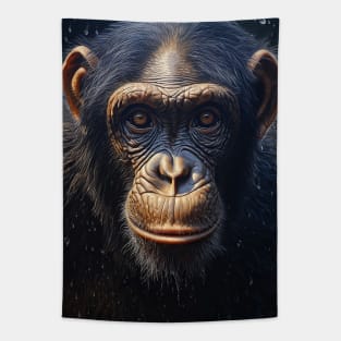 Oil Paint Hyperrealism: Amazing Zoo Chimpanzee Tapestry