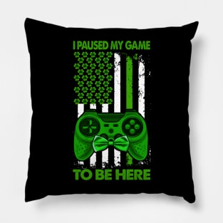 Shamrock Irish Flag Gamer Video Game Controller St Patricks Pillow