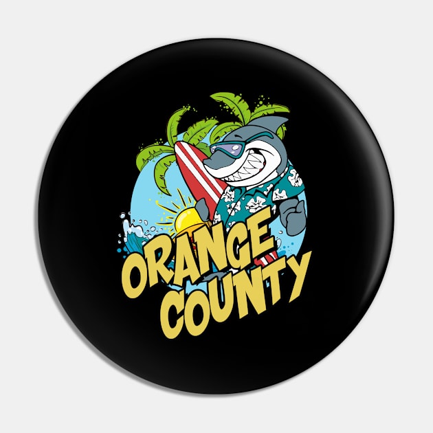 Orange County surfing shark Pin by SerenityByAlex