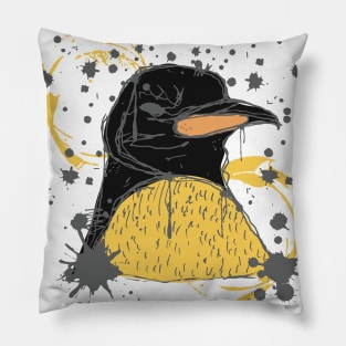 Penguin watercolor sketch Pillow