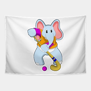 Elephant at Hockey with Hockey bat Tapestry