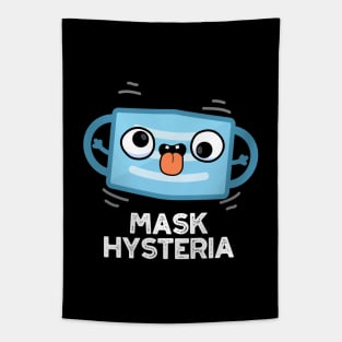 Mask Hysteria Funny Mask Pun Tapestry