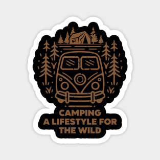 Camping Quote - Camping a lifestyle for the wild Magnet
