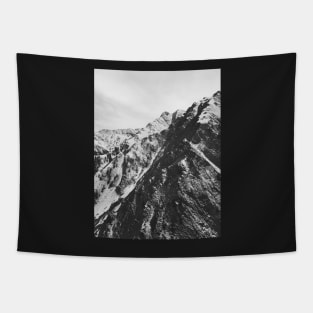Mountains of Switzerland - Black and White Shot of Snow-Covered Alps Tapestry