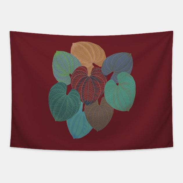 Terra Cotta Leaves Tapestry by RoxanneG