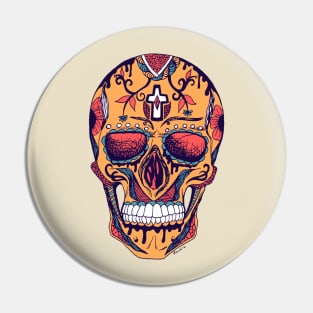 Retro Triad Los Muertos Skull Pin