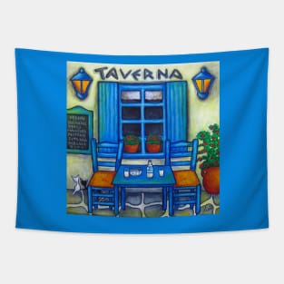 Greek Taverna - Table for Two Tapestry