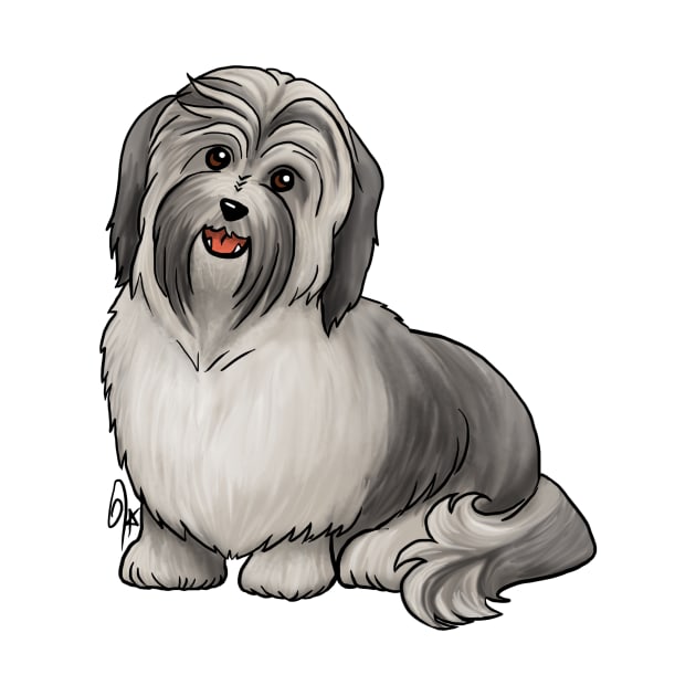 Dog - Havanese Dog - Silver by Jen's Dogs Custom Gifts and Designs