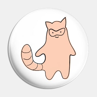 Cute Silly Simple Minimalist Pastel Orange Racoon Pin