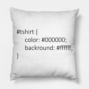 Coder shirt color white Pillow