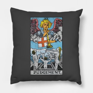 The judgement tarot card (distressed) Pillow