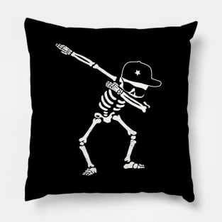 Dabbing Skeleton Shirt Dab Hip Hop Skull Shirts - Wear Cap and Glasses Tee Pillow