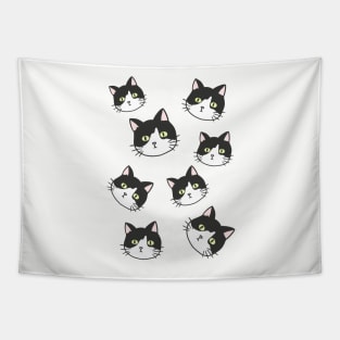 Black & White Cat Cat Cat Tapestry