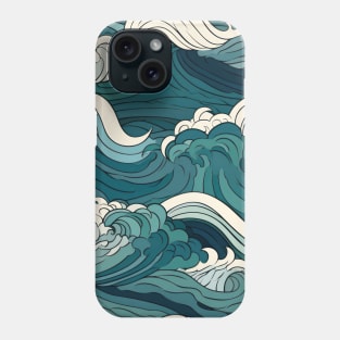 Ephemeral Crests: Hokusai Waves Reimagined Phone Case