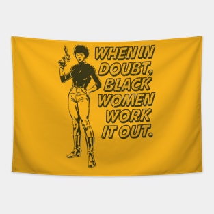 Black Women Work It Out Tapestry