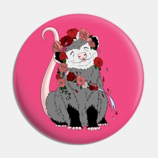 Valentine opossum covered in roses Pin