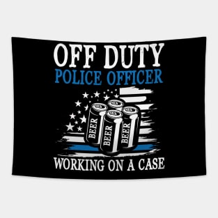 Off Duty Police Officer Working on a Case Tapestry