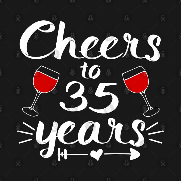Cheers to 35 years Anniversary Gifts For Couple, Women and Men by shamyin