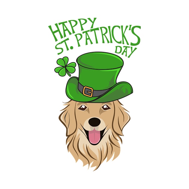 Happy ST Patrick's Day Dog Golden Retriever by MerchAndrey