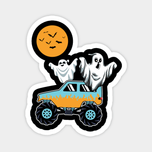 Halloween Boo Cute Ghost Monster Truck Magnet