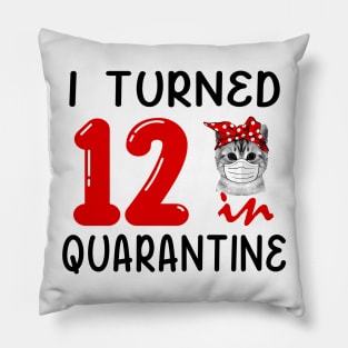 I Turned 12 In Quarantine Funny Cat Facemask Pillow