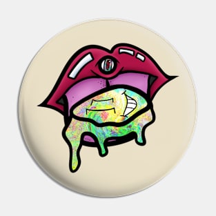 Trippy Tongue Melter Funky Art Pin