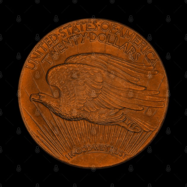 USA Twenty Dollars Coin in Orange by The Black Panther