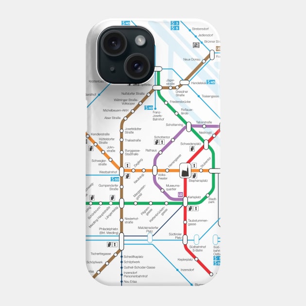 Vienna subway map Phone Case by Superfunky