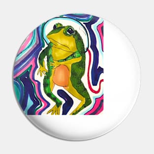 Frogs in Space- color Pin