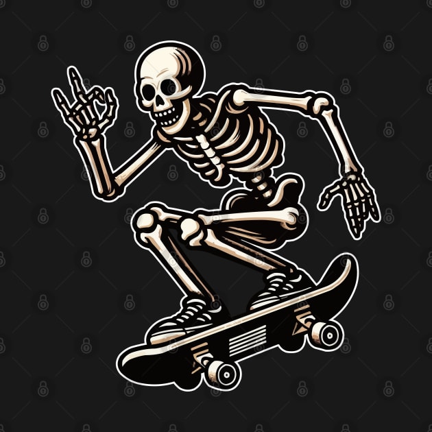 Cool Skeleton Skateboard by fikriamrullah